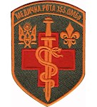 Шеврон 155 ОМБр Медична рота (червоний хрест)