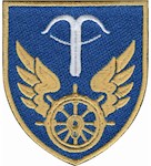 Шеврон Управління військових сполучень на Південно-західній залізниці (кольоровий)